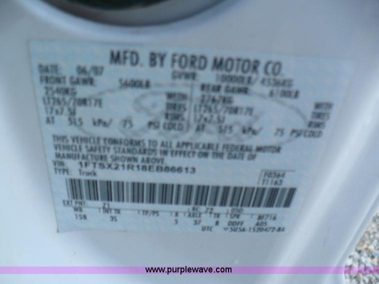 image for item B6325 2008 Ford F250 XLT Super Duty SuperCab pickup truck