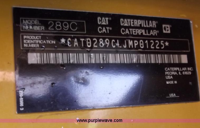 image for item B6331 2010 Caterpillar 289C skid steer