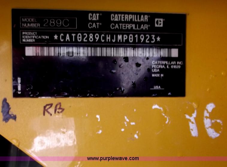 image for item B6360 2011 Caterpillar 289C skid steer