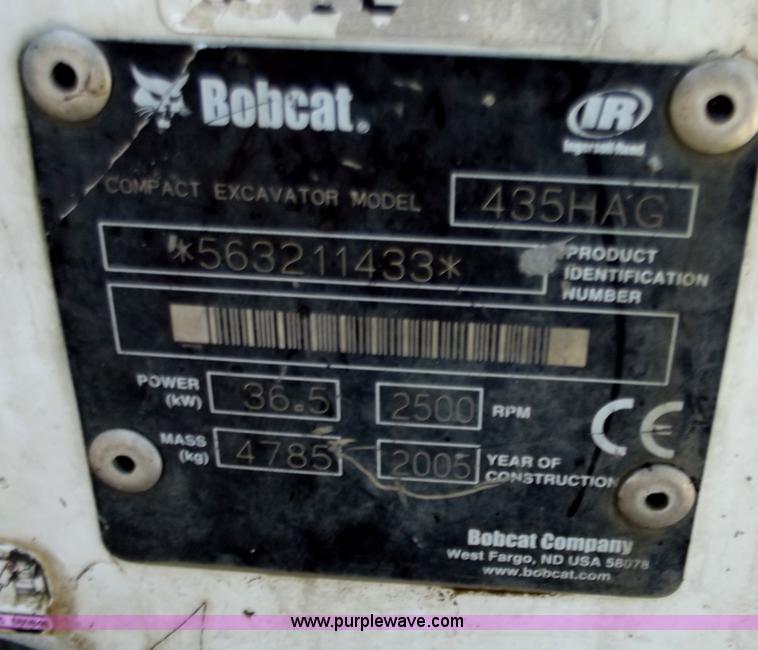 image for item B9205 2005 Bobcat 435 FastTrack mini excavator