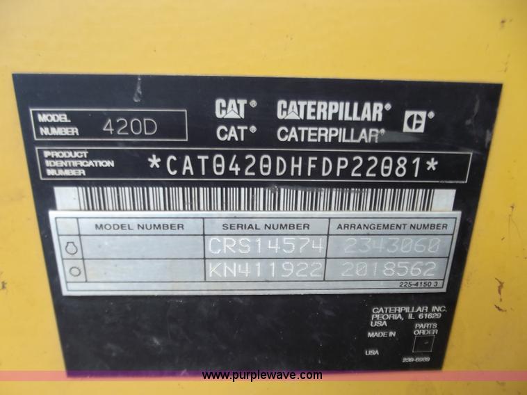 image for item C2000 2005 Caterpillar 420D backhoe