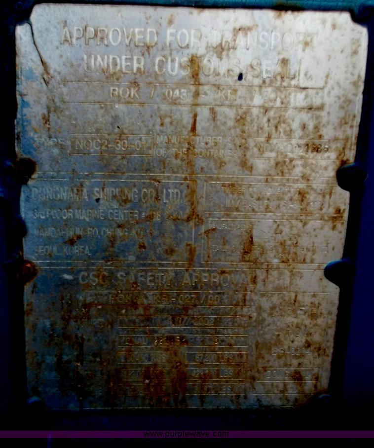 image for item D3879 2002 20' storage container