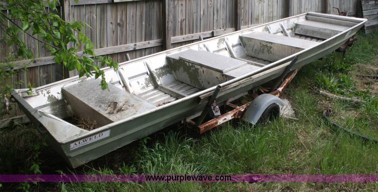 image for item B6506 18' aluminum john boat with trailer