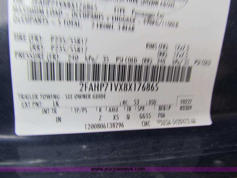 image for item B7224 2008 Ford Crown Victoria Police Interceptor