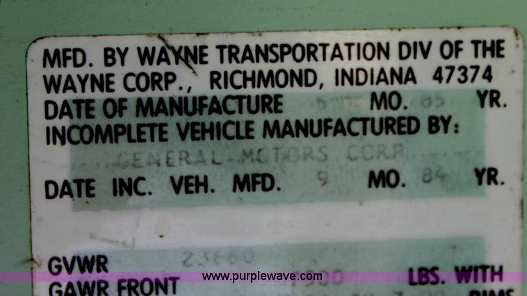 image for item D7699 1985 GM school bus