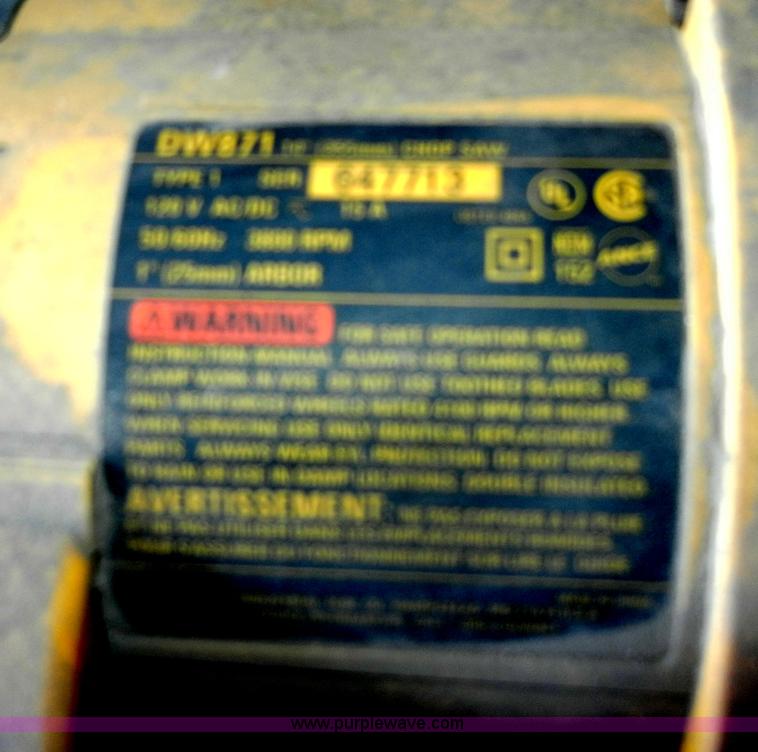 image for item K9049 DeWalt DW871 chop saw