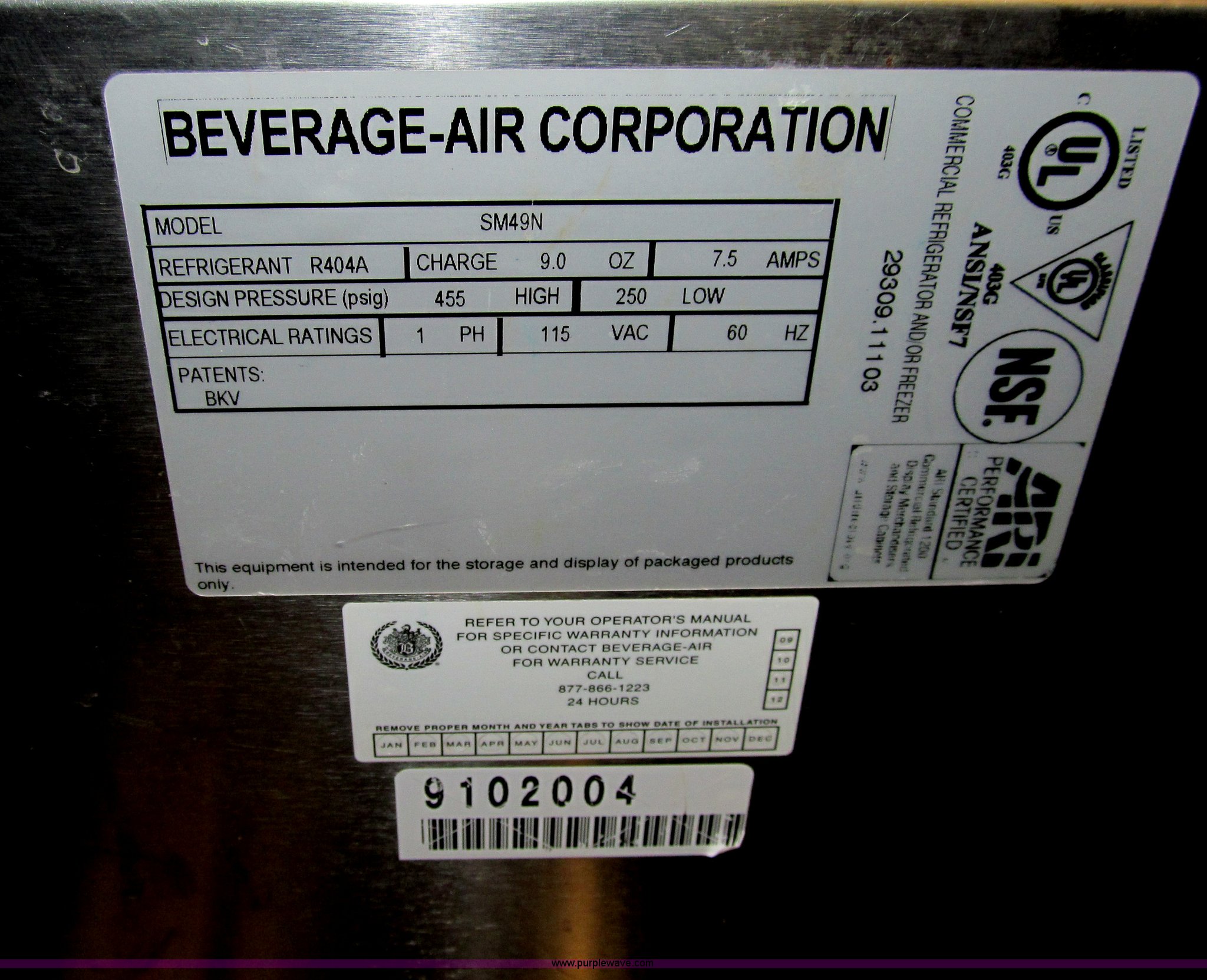 BeverageAir SM49N milk cooler in Des Moines, IA Item A8257 sold
