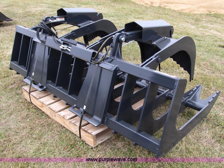 image for item I9773 Stout XHD84 hydraulic brush grapple skid steer attachment
