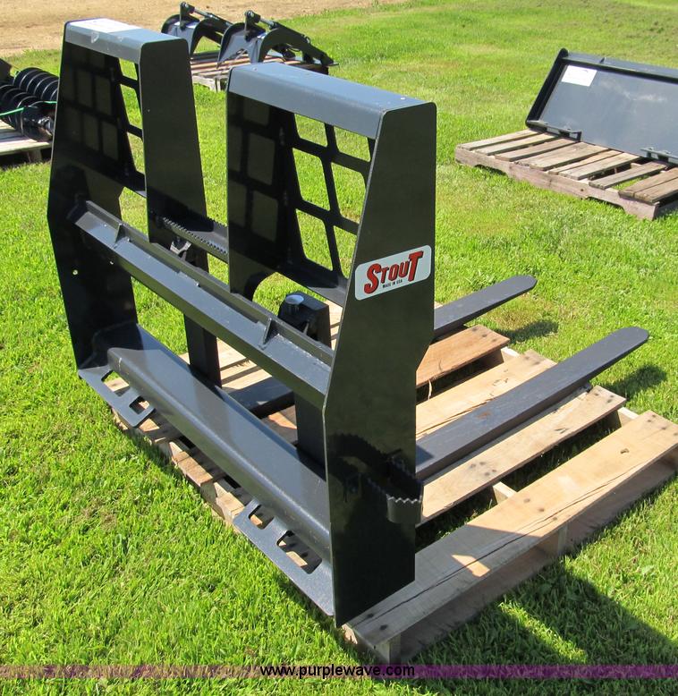 image for item I9776 Stout walk-through pallet fork skid steer attachment