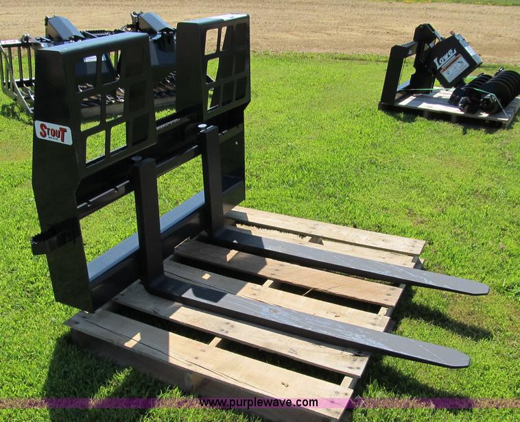 image for item I9776 Stout walk-through pallet fork skid steer attachment