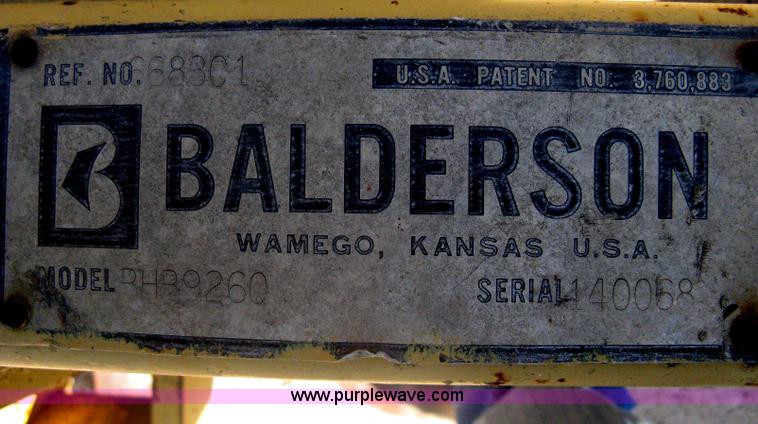 image for item A6246 Balderson BHB9260 quick attach sweeper