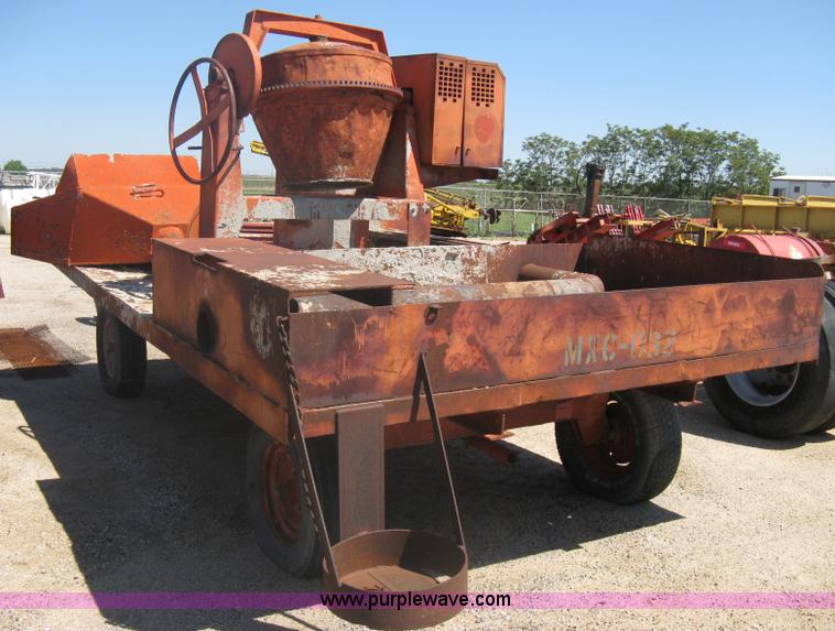 image for item A6264 Wagon running gear with mounted cement work tools