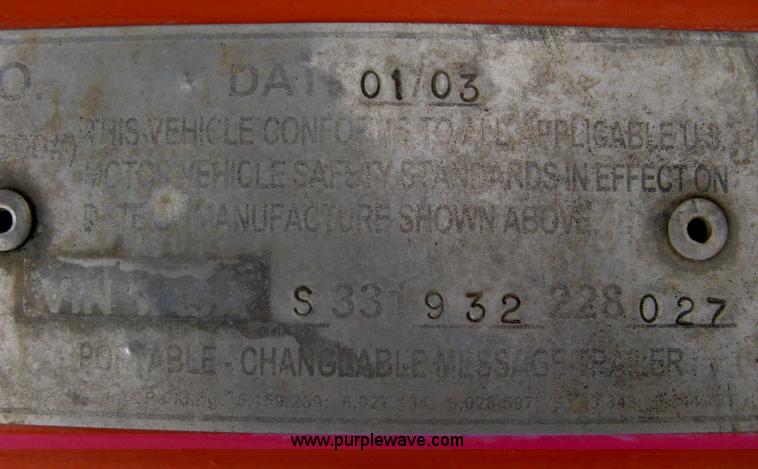 image for item A6291 2003 AMSIG CMS-T331 portable message board