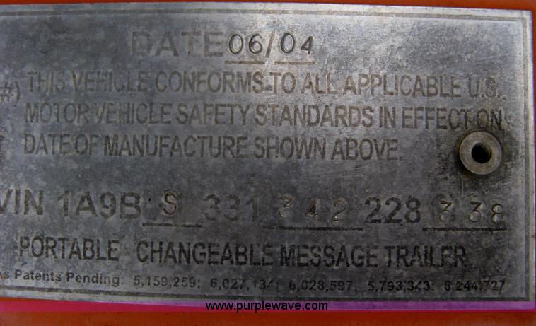 image for item A6293 2004 AMSIG CMS-T331 portable message board