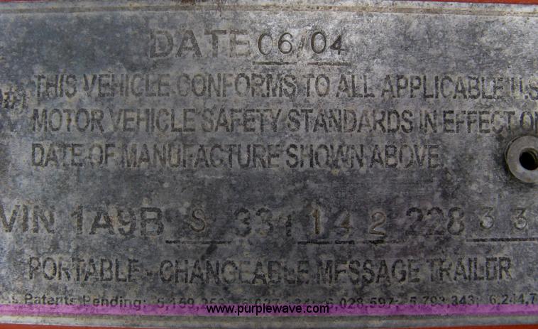 image for item A6296 2004 AMSIG CMS-T331 portable message board