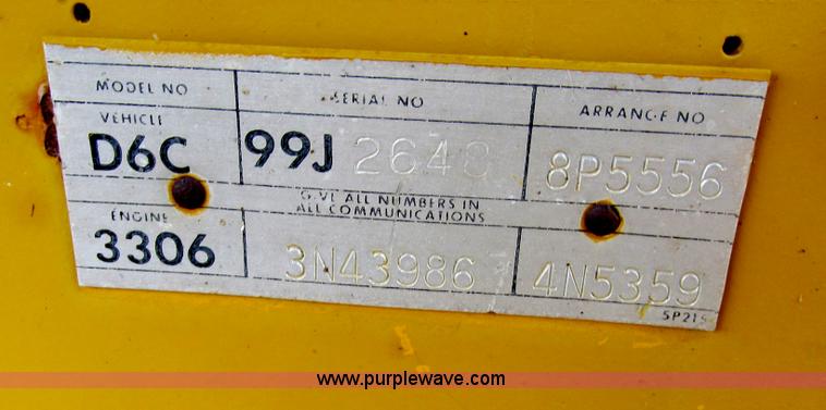 image for item A7510 1976 Caterpillar D6C tractor