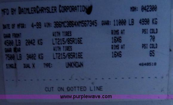 image for item B2638 1999 Dodge Ram 3500 SLT service truck