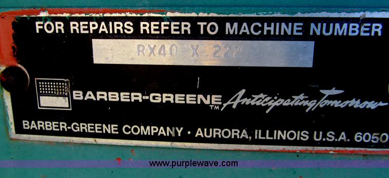 image for item D3184 Barber Greene RX40 milling machine
