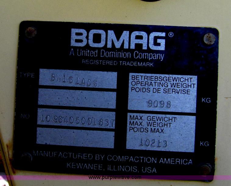 image for item D3185 Bomag BW161AD vibratory roller