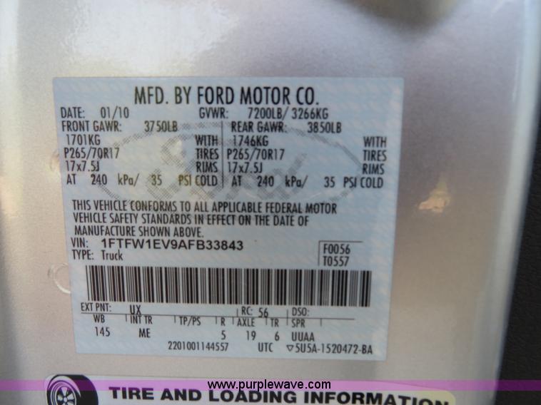 image for item B2330 2010 Ford F150 Super Crew pickup truck