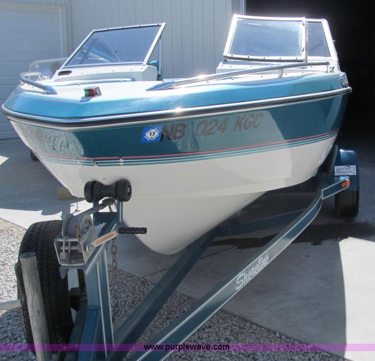 image for item B5130 1990 Larsen Lazer ST180 18' power boat with trailer