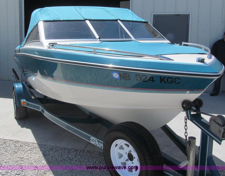 image for item B5130 1990 Larsen Lazer ST180 18' power boat with trailer