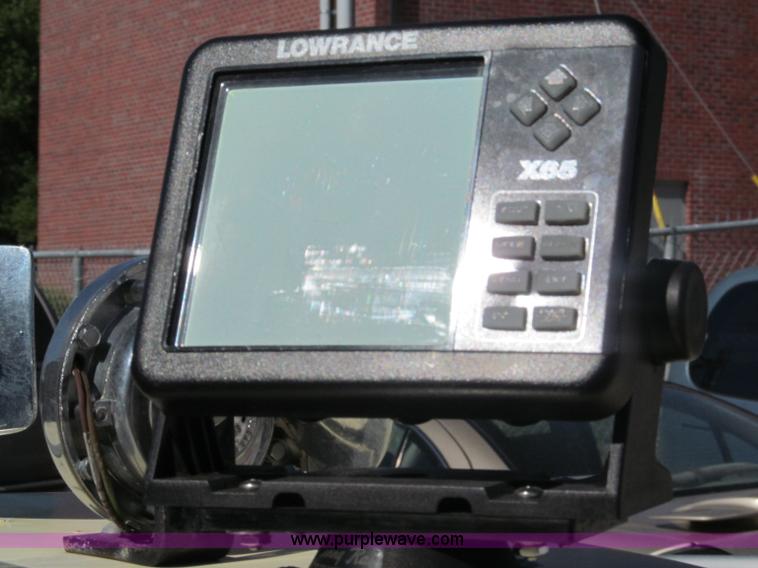 image for item B5131 1972 Anchor Plastics 614DVG 15 1/2' deck boat with Golden Rod trailer