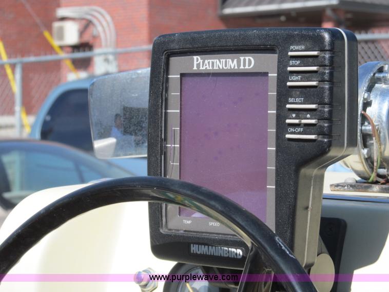 image for item B5131 1972 Anchor Plastics 614DVG 15 1/2' deck boat with Golden Rod trailer