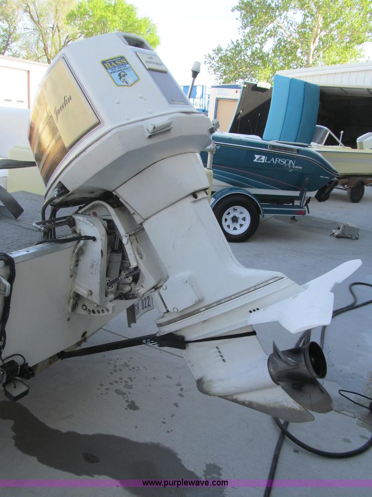 image for item B5131 1972 Anchor Plastics 614DVG 15 1/2' deck boat with Golden Rod trailer