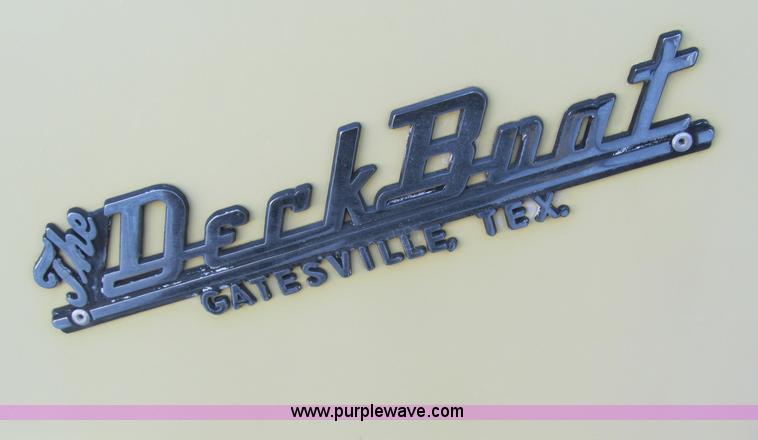 image for item B5131 1972 Anchor Plastics 614DVG 15 1/2' deck boat with Golden Rod trailer