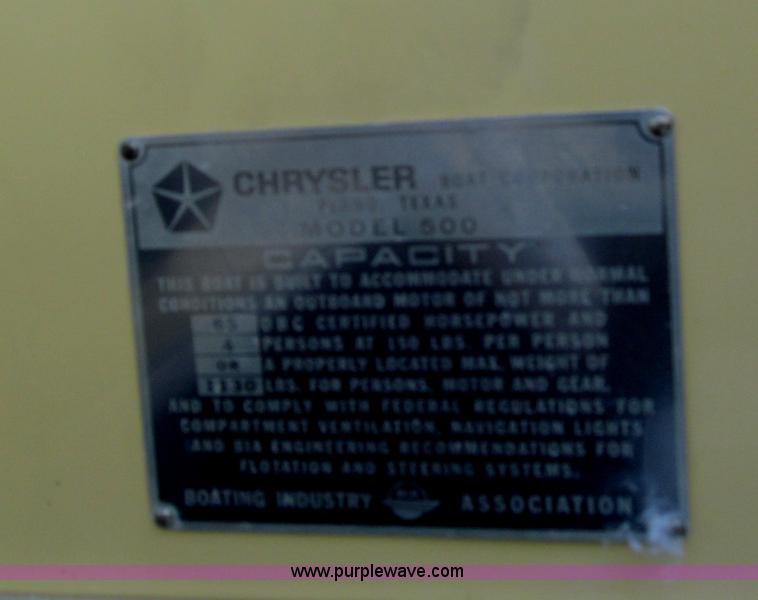 image for item B5132 1969 Chrysler Charger 118 14' power boat