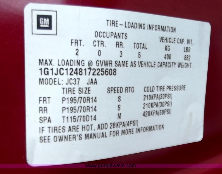 image for item C2019 2001 Chevrolet Cavalier