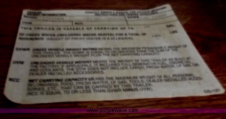 image for item C2025 2000 Cub 21' camper