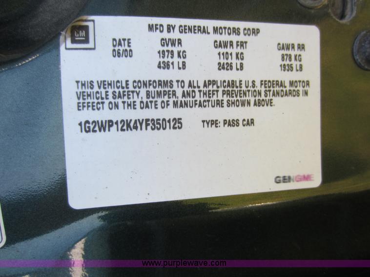 image for item C5465 2000 Pontiac Grand Prix GT