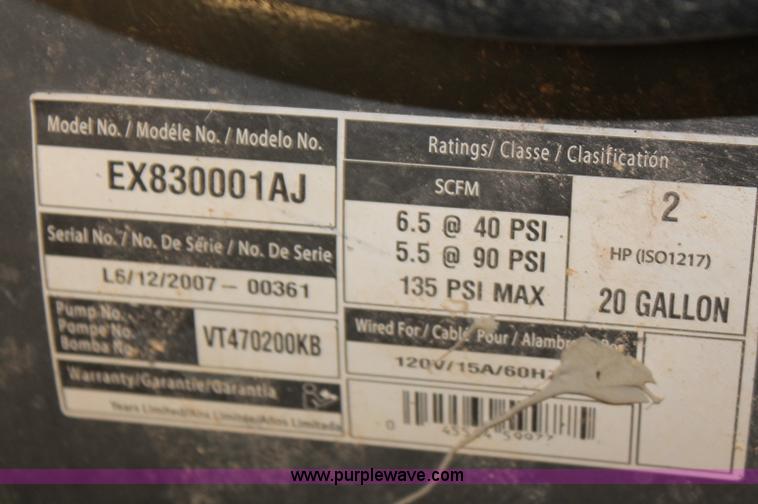 image for item L9665 20 gallon Maxus air compressor