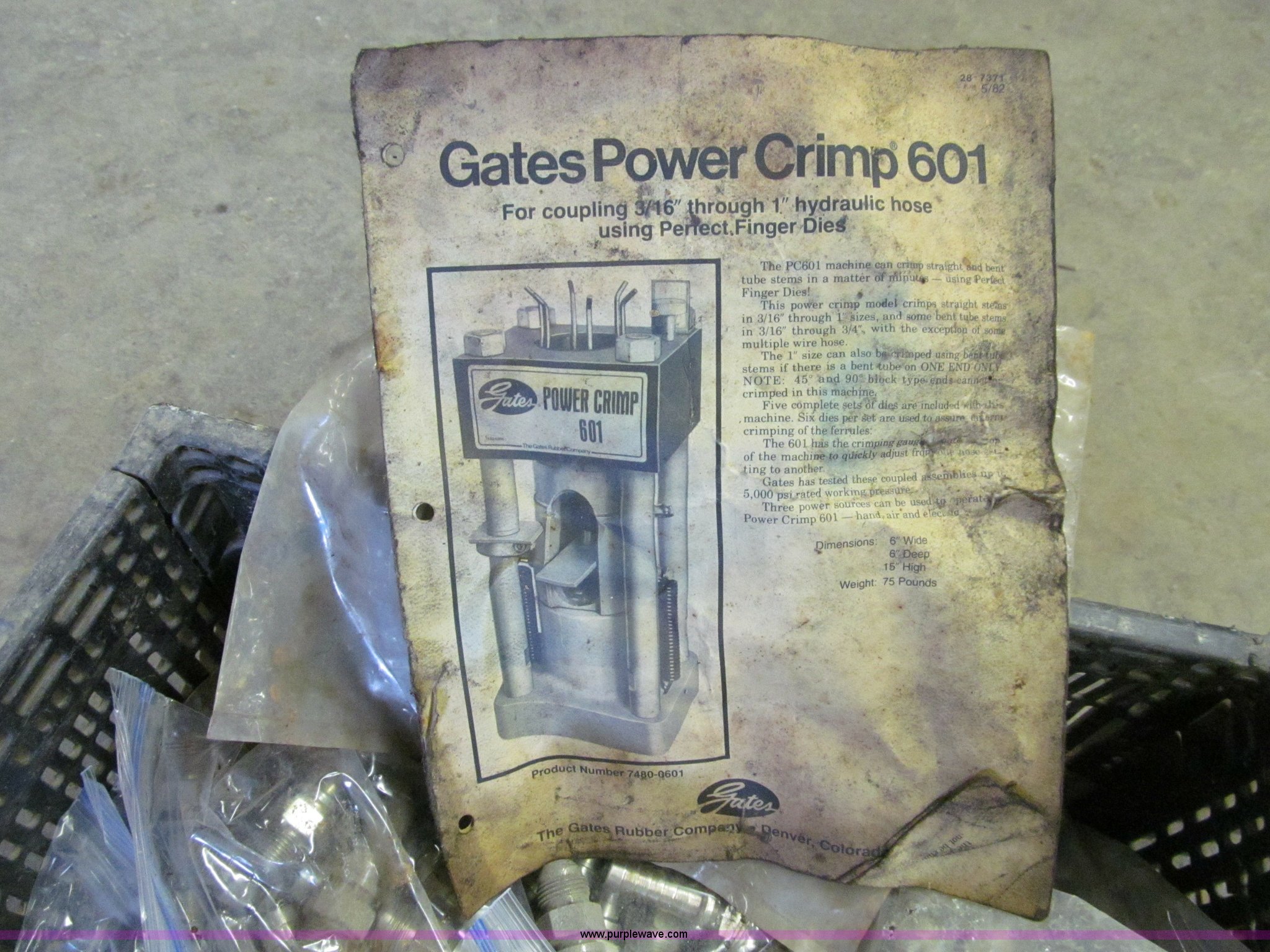 Gates Power Crimp 601 hydraulic hose machine in Bethany, MO Item