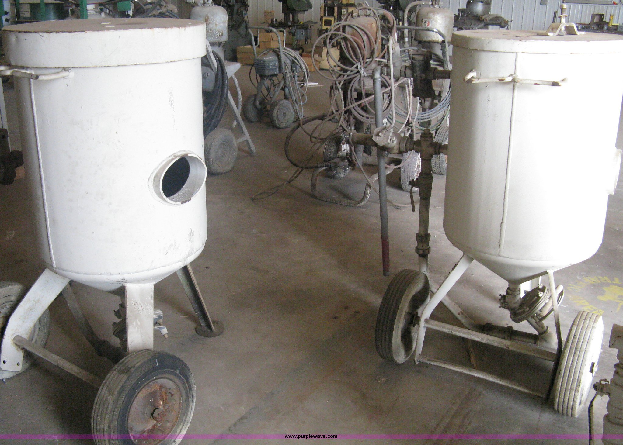 (2) Sapacco sandblasting pots in Wichita, KS Item G9879 sold Purple