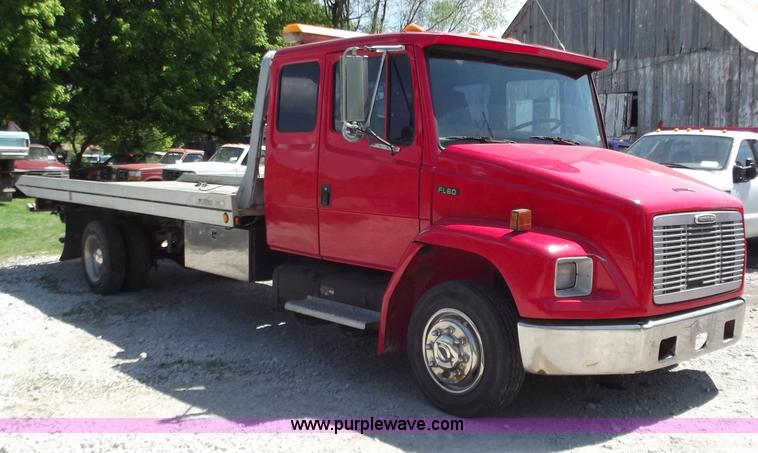 image for item C2014 1998 Freightliner FL60 business class roll back extended cab truck