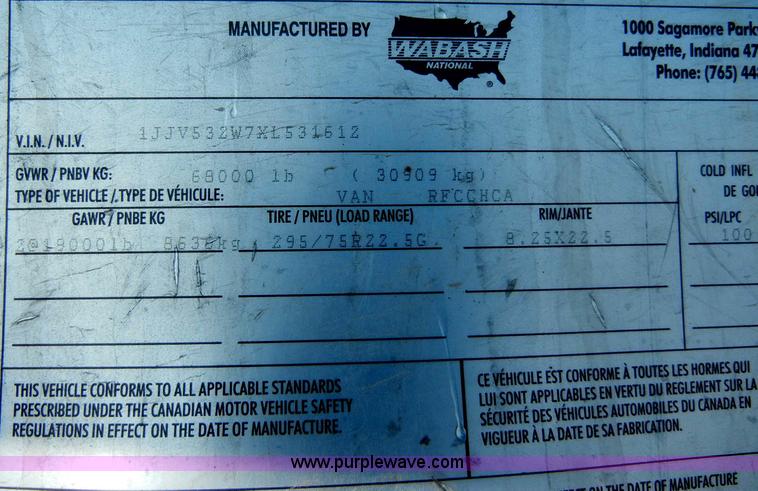 image for item C4119 1999 Wabash 53' reefer trailer