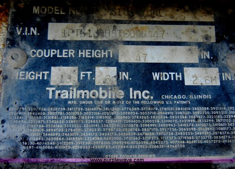 image for item C4309 1996 Trailmobile 48' dry van trailer