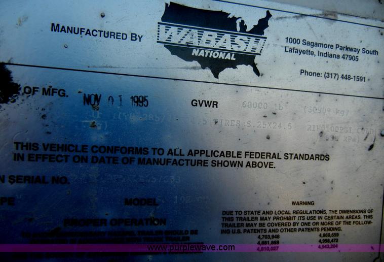 image for item C4312 1996 Wabash 48' dry van trailer