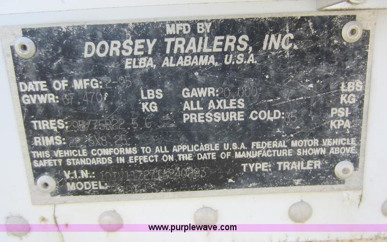 image for item D5505 1996 Dorsey 48' dry van trailer