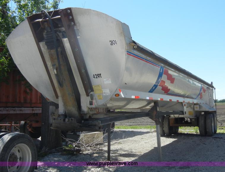 image for item K9760 1996 American 39' aluminum barrel end dump trailer