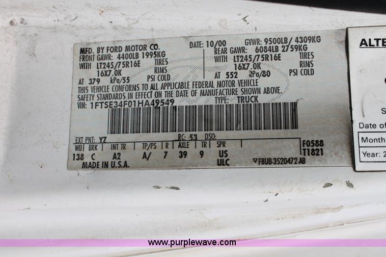 image for item D7877 2001 Ford E350 Econoline van