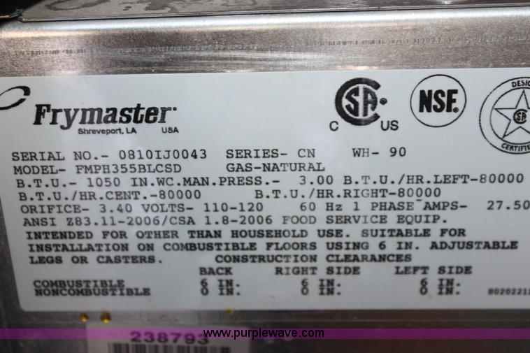 image for item I9717 Frymaster four basket deep fryer