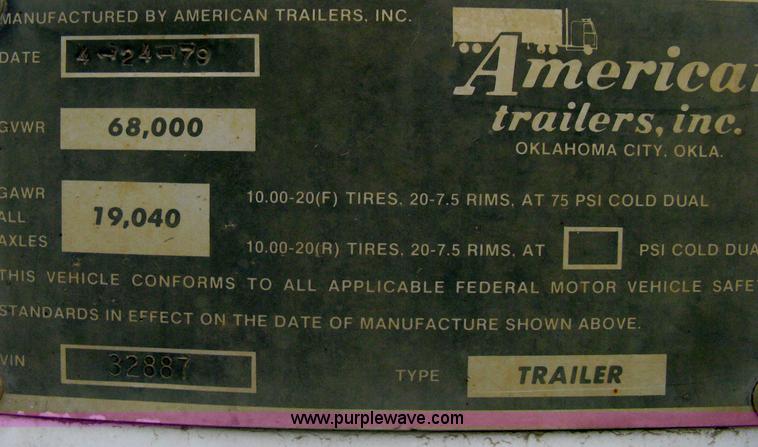 image for item A6373 1979 American grain trailer