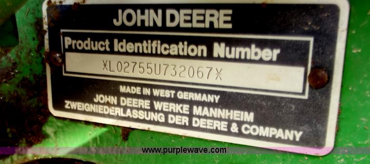 image for item C2096 1991 John Deere 2755 MFWD tractor with loader