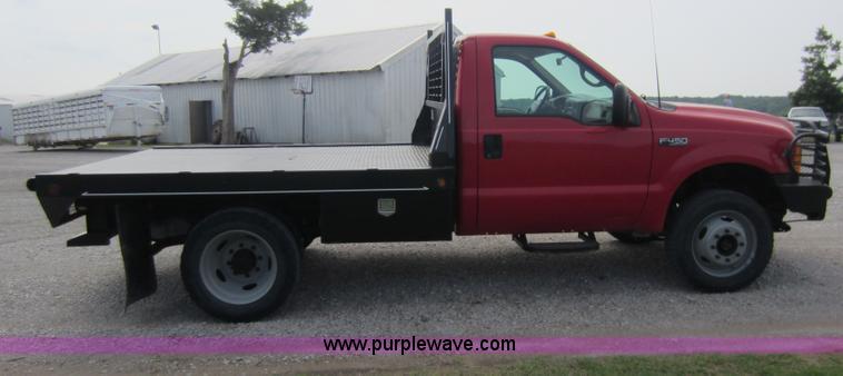 image for item C5496 2001 Ford F450 XL Super Duty flatbed pickup truck