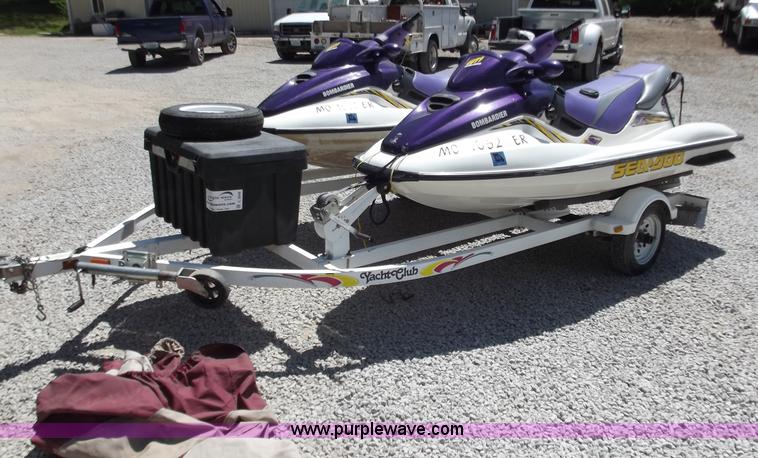 image for item C2048 (2) 1999 Bombarbier GTI Sea-Doos with trailer