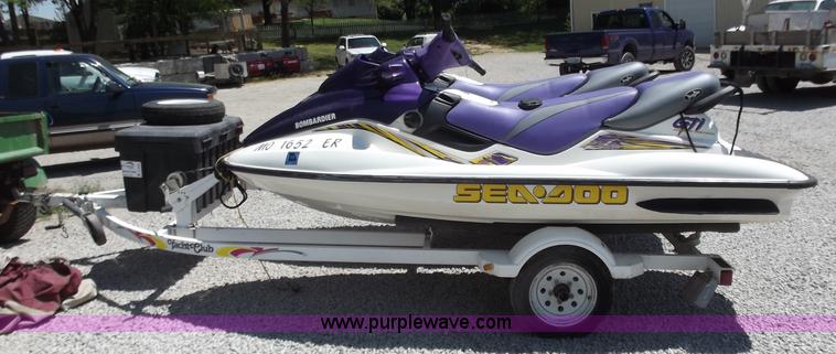 image for item C2048 (2) 1999 Bombarbier GTI Sea-Doos with trailer